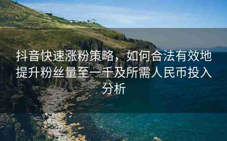 抖音快速涨粉策略，如何合法有效地提升粉丝量至一千及所需人民币投入分析