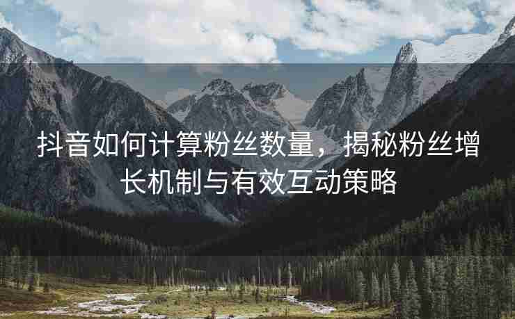 抖音如何计算粉丝数量，揭秘粉丝增长机制与有效互动策略