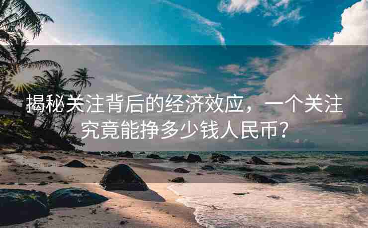 揭秘关注背后的经济效应，一个关注究竟能挣多少钱人民币？