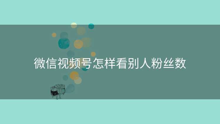 微信视频号怎样看别人粉丝数 微信视频号怎样看别人粉丝数