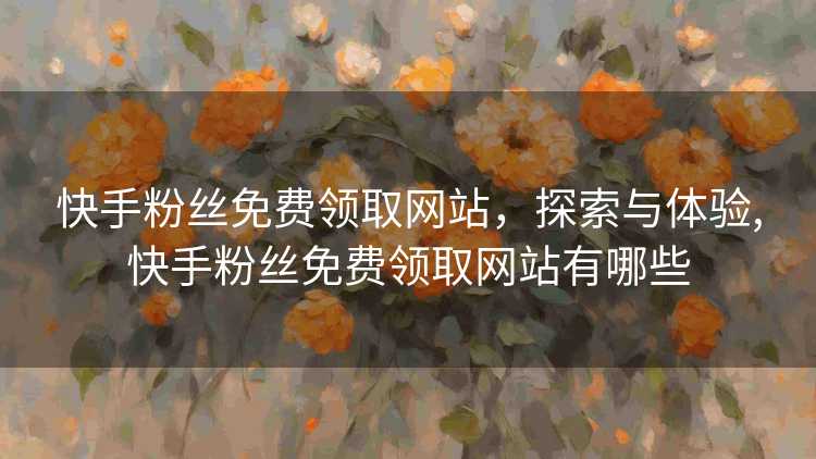 快手粉丝免费领取网站，探索与体验,快手粉丝免费领取网站有哪些