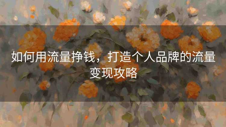 如何用流量挣钱,打造个人品牌的流量变现攻略 如何用流量挣钱,打造个人品牌的流量变现攻略