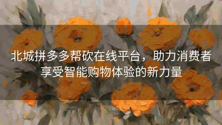 北城拼多多帮砍在线平台，助力消费者享受智能购物体验的新力量