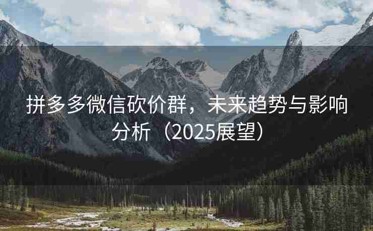 拼多多微信砍价群，未来趋势与影响分析（2025展望）