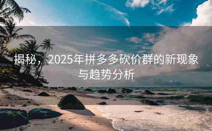 揭秘，2025年拼多多砍价群的新现象与趋势分析