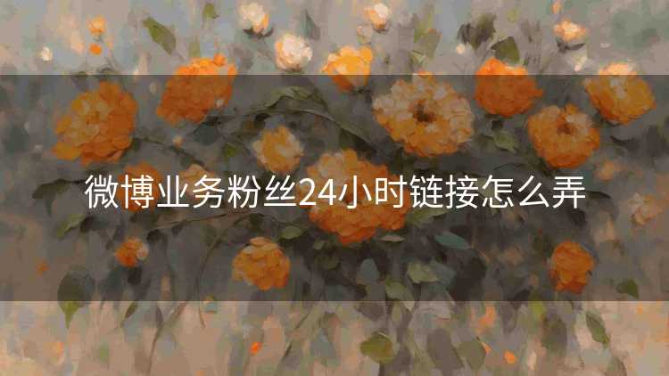微博业务粉丝24小时链接怎么弄