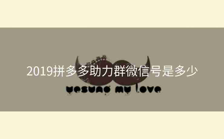 2019拼多多助力群微信号是多少