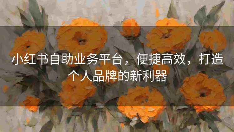 小红书自助业务平台,便捷高效,打造个人品牌的新利器 小红书自助业务平台,便捷高效,打造个人品牌的新利器