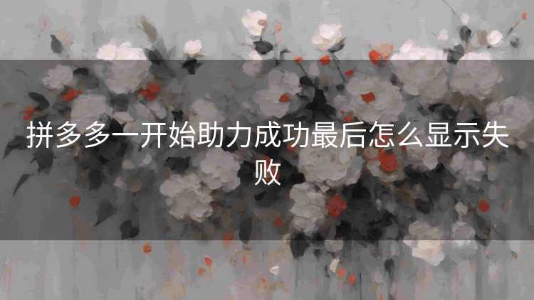 拼多多一开始助力成功最后怎么显示失败
